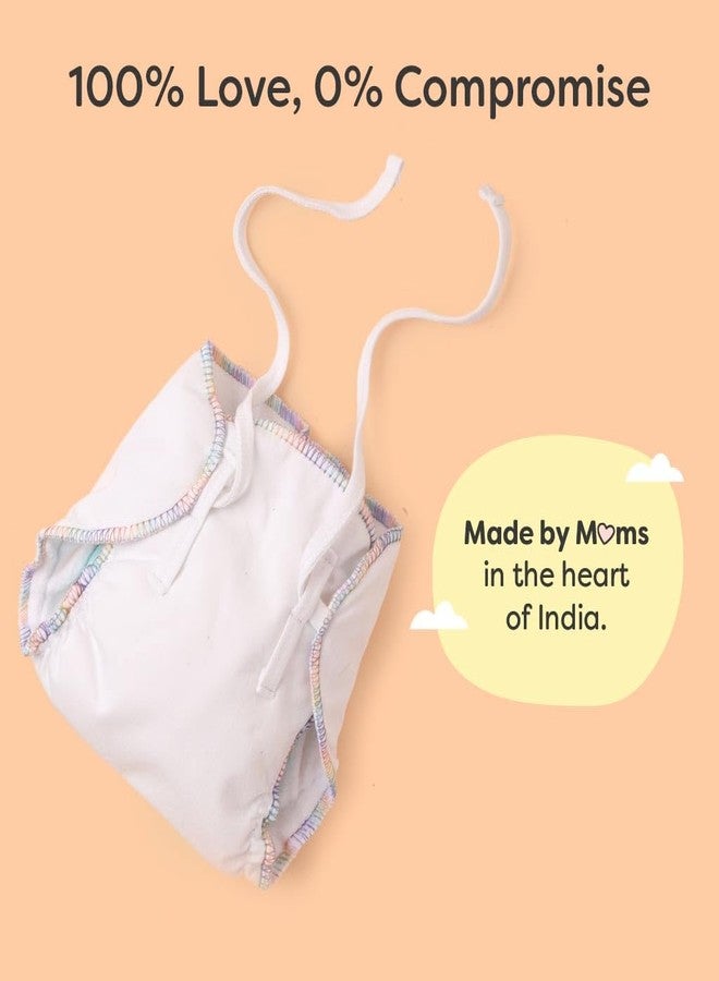 SuperBottoms DryFeel Baby Langot 0-6 months l Organic Cotton Modern Baby Nappy l Mess-free Langot with Gentle Elastics l Super DryFeel Top Layer l Diaper-free Time Essential | 3 Pack - Image 3