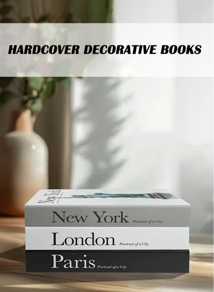 طاولة قهوة كتب مزخرفة للديكور المنزلي، كتب صناعية للزينة، ديكور رف كتب جمالي لغرفة المعيشة غرفة المكتب غرفة النوم، 3 قطع زخرفة - Image 3