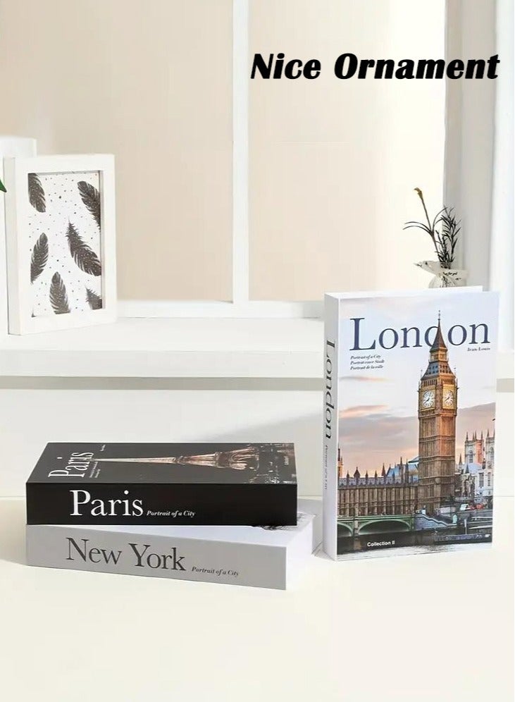 طاولة قهوة كتب مزخرفة للديكور المنزلي، كتب صناعية للزينة، ديكور رف كتب جمالي لغرفة المعيشة غرفة المكتب غرفة النوم، 3 قطع زخرفة - Image 5