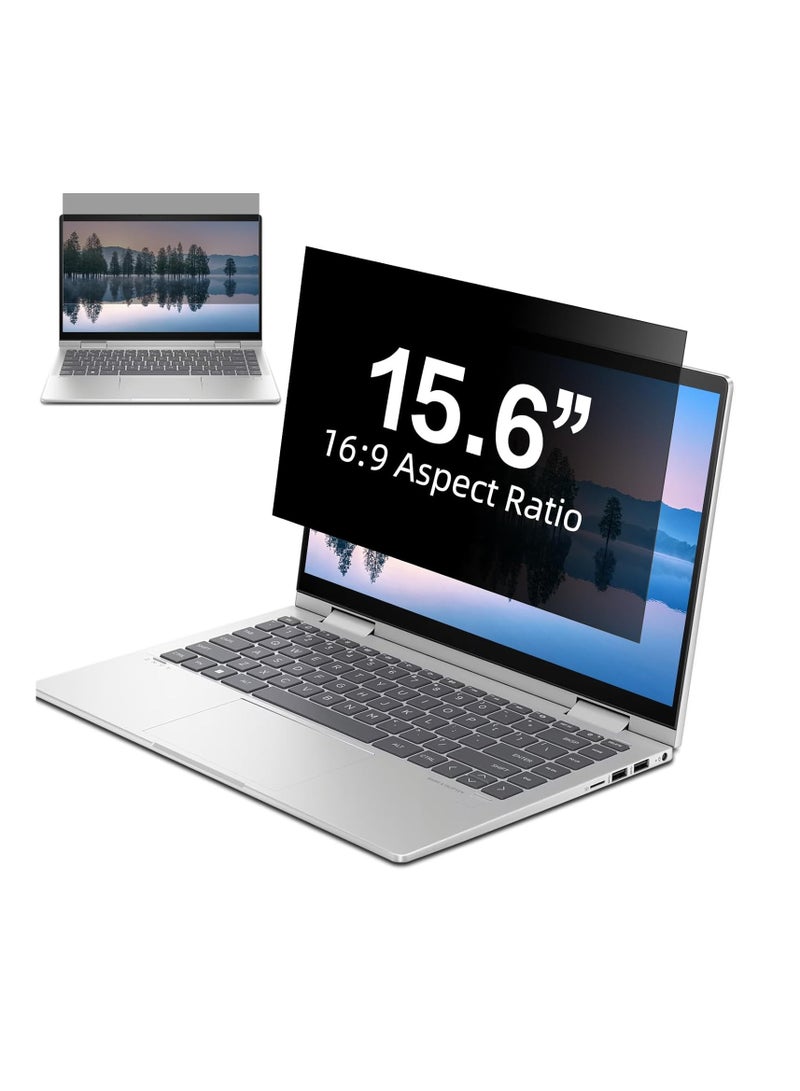 Laptop Privacy Screen 15.6 Inch-16:9 Aspect Ratio Computer Monitor Protector, Anti-Glare Blue Light Laptop Screen Privacy Shield Removable 15.6in Filter for Lenovo HP Dell Acer Asus Thinkpad Envy Xps - Image 1
