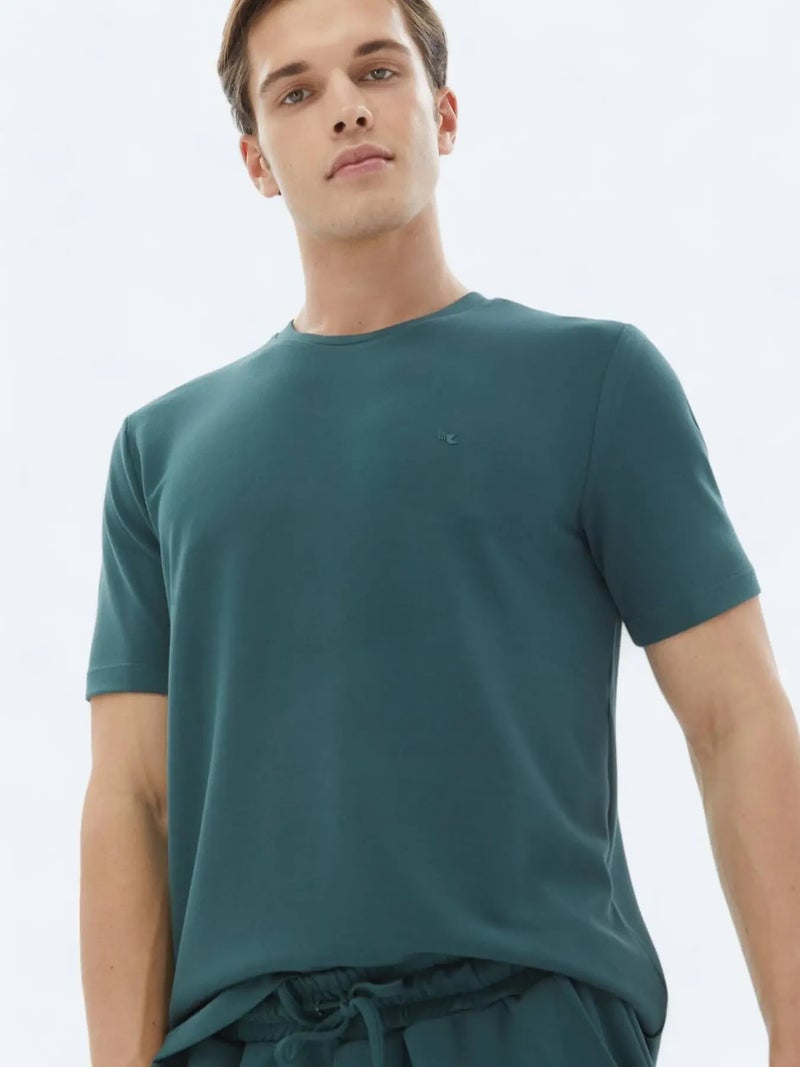 Kip Green Plain Crew Neck T-Shirt - Image 5