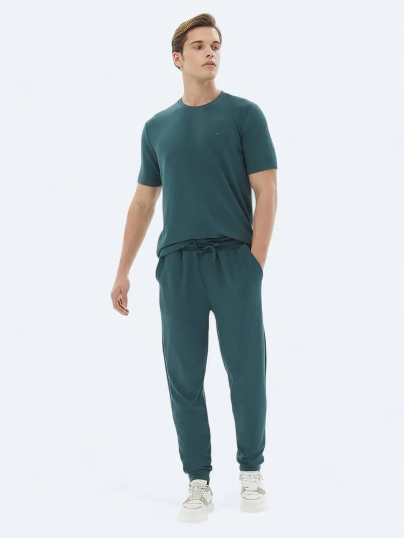 Kip Green Plain Crew Neck T-Shirt - Image 2