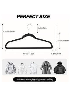 Taizz Ventures 30-Pack Non-Slip Velvet Hangers with Shoulder Notches, Space-Saving Ultra-Thin Design, 360° Swivel Hooks for Closet Organization, Velvet Clothes Hangers - Black  - Image 2