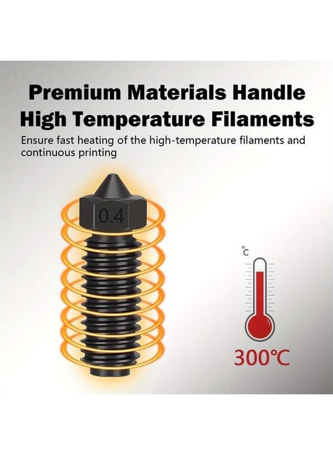 Anycubic Kobra 3 Kobra S1 Extruder Hot End Nozzle Kit Black Hardened Steel Nozzles 0 2 4 6 8Mm - Image 3