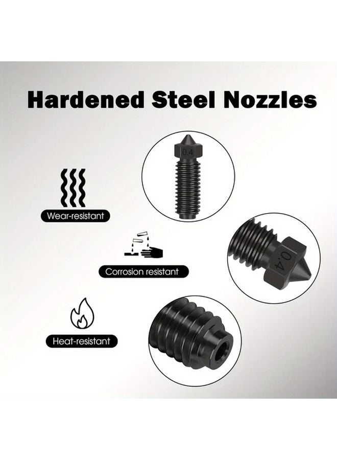 Anycubic Kobra 3 Kobra S1 Extruder Hot End Nozzle Kit Black Hardened Steel Nozzles 0 2 4 6 8Mm - Image 4
