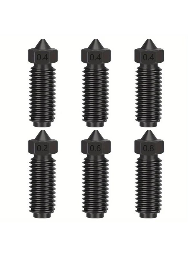 Anycubic Kobra 3 Kobra S1 Extruder Hot End Nozzle Kit Black Hardened Steel Nozzles 0 2 4 6 8Mm - Image 1