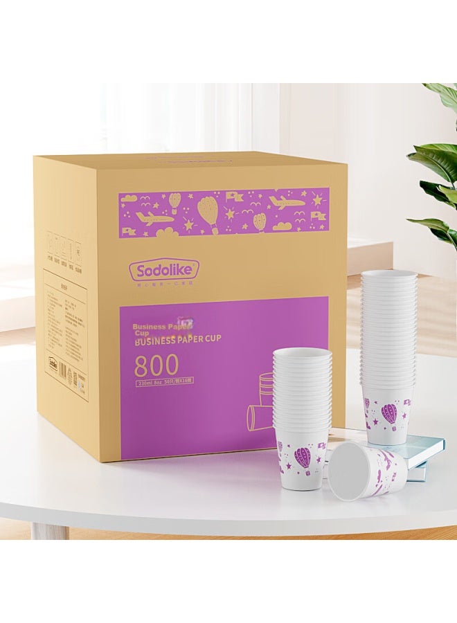 Sodolike Disposable Paper Cups, 230ml*800 Pieces, Thickened Cups For Office, Business, Home Use, Whole Box Packaging, Water Cups, Coffee Cups - Image 1