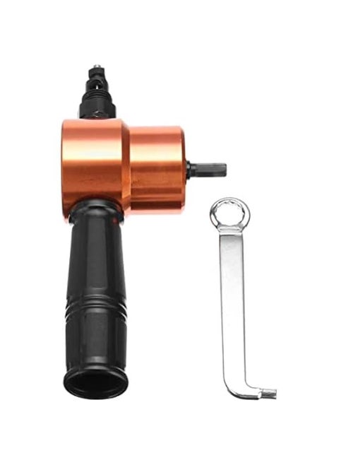 Power Drill Nibbler Double Metal Sheet Nibbler Drill Attachment with Wrench Parts Orange power drill nibbler
