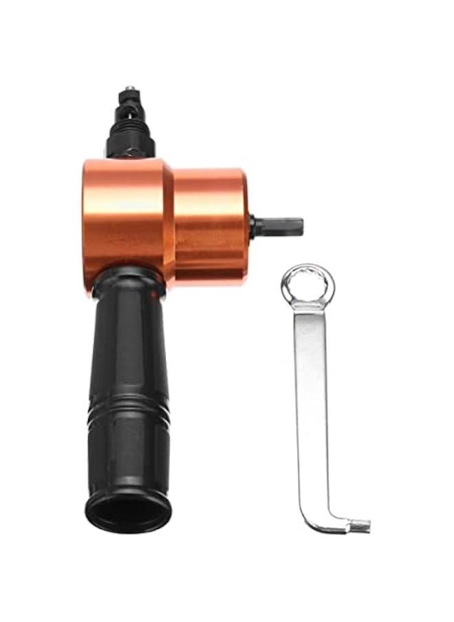 Generic Power Drill Nibbler Double Metal Sheet Nibbler Drill Attachment with Wrench Parts Orange power drill nibbler  - Image 1