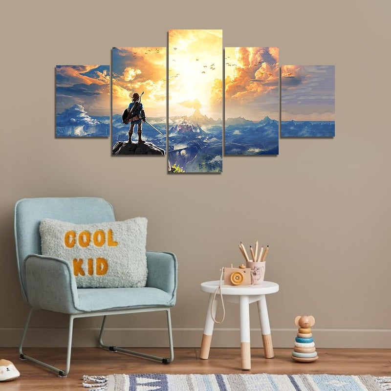 KAIWALK The Legend of Zelda Breath of The Wild Poster Video Game HD Print on Canvas Painting Wall Art for Living Room Decor Boy Gift (With Frame, The Legend of Zelda 1) - Image 3