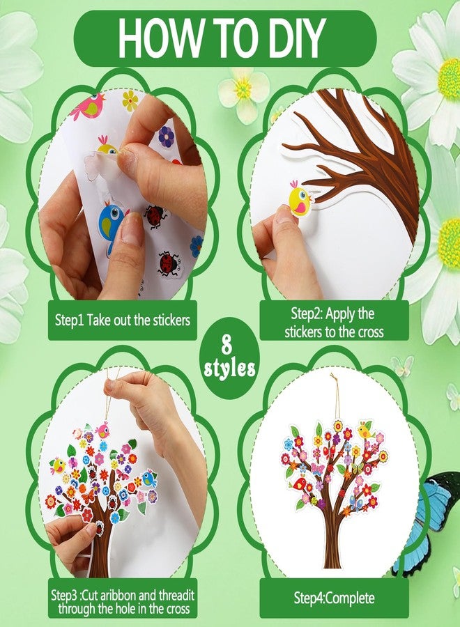 Watersay 48 Sets Spring Tree Craft Kits for Kids Bird Butterfly DIY Tree Spring Art Craft Ornaments for Preschool Home Easter Party Art Activities Decoration - Image 4