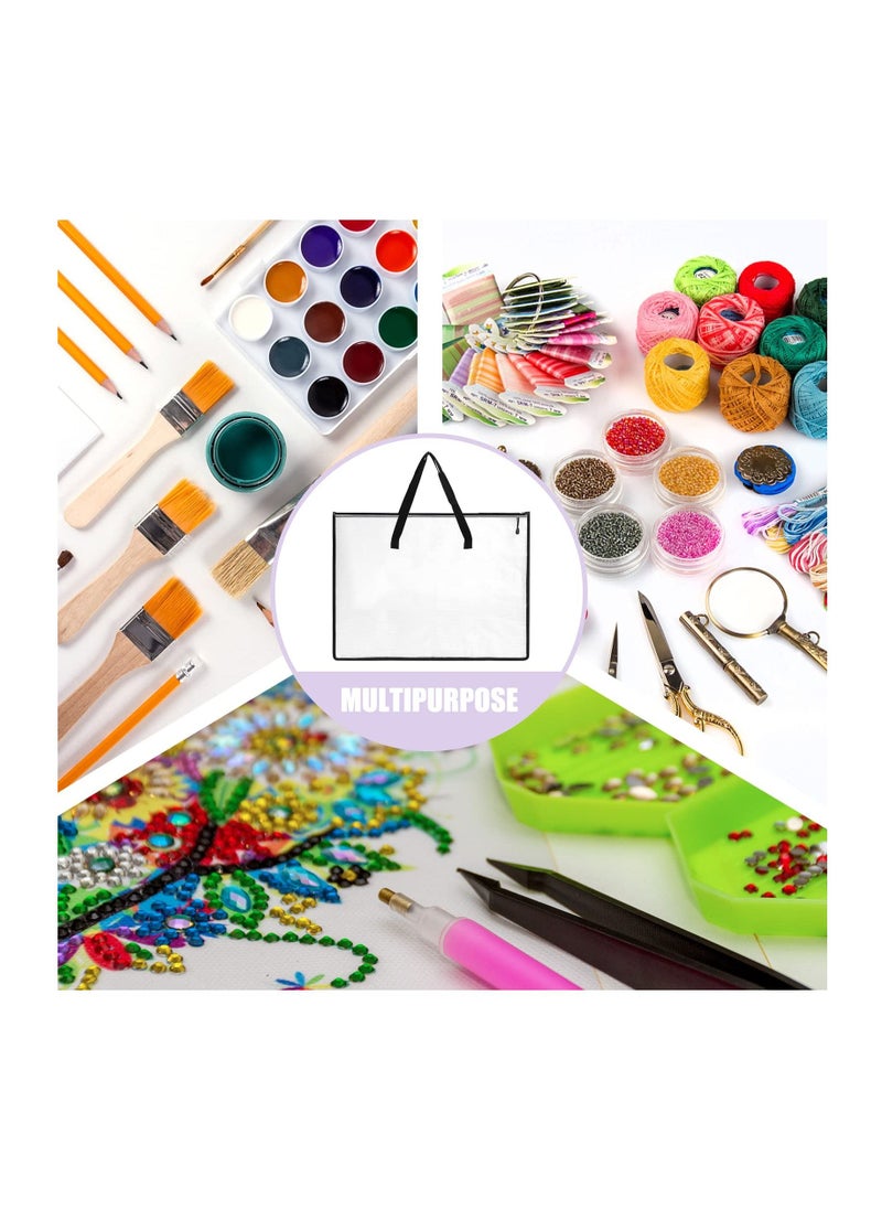 Excefore - 2 Pack Art Portfolio Case, Portfolio Folder for Artwork, Posters Storage Bag with Zipper and Handle Mesh Folder Organizers for Poster, Scrapbook, Keepsake and Bulletin Board(19x25 in) - Image 1
