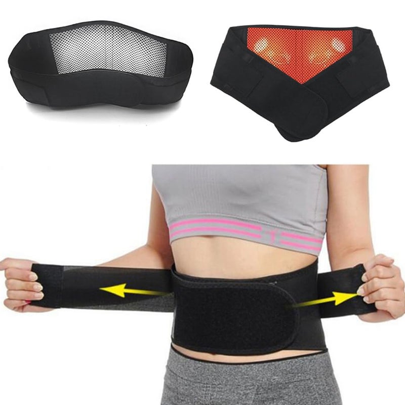 SteelFever Magnetic Self Heat Lower Back Brace Belt Lumbar Support Pain Relief - Image 1