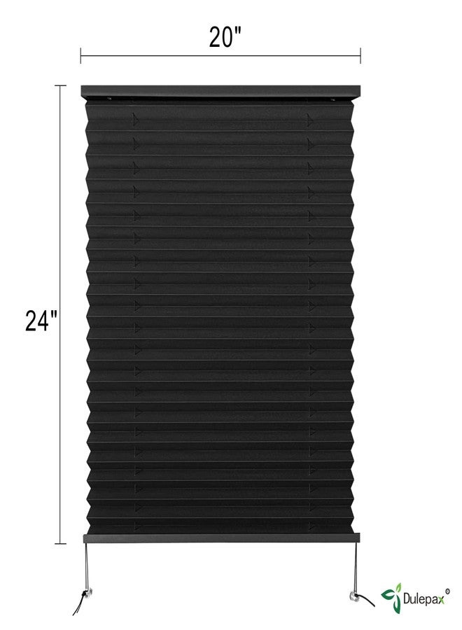 Dulepax RV Blinds,RV Pleated Shades,RV Blinds Pleated Shades, 20" W x 24" L Black RV Window Shades,Camper Blinds,RV Window Blinds for RV Camper Travel Trailers Motorhome's Window - Image 2