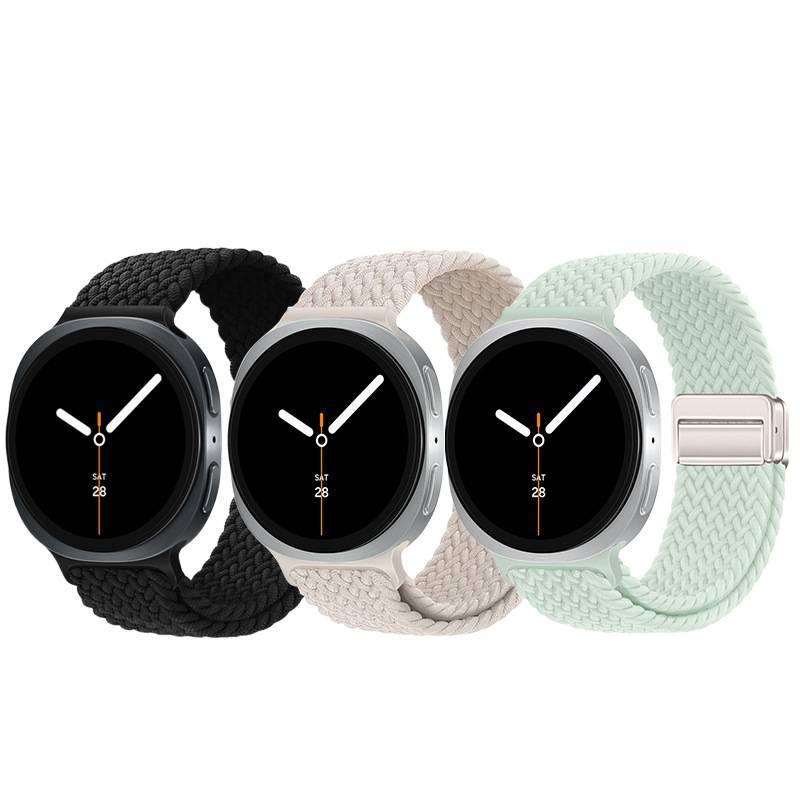 سوار ساعة ذكية سوار نايلون حلقي متوافق باللون وردي قابل للتعديل مع Samsung Galaxy Watch 8 بملاءمة قابلة للتعديل وحزام بديل للاستخدام اليومي للاستخدام المتكرر للاستخدام الخارجي - Image 2