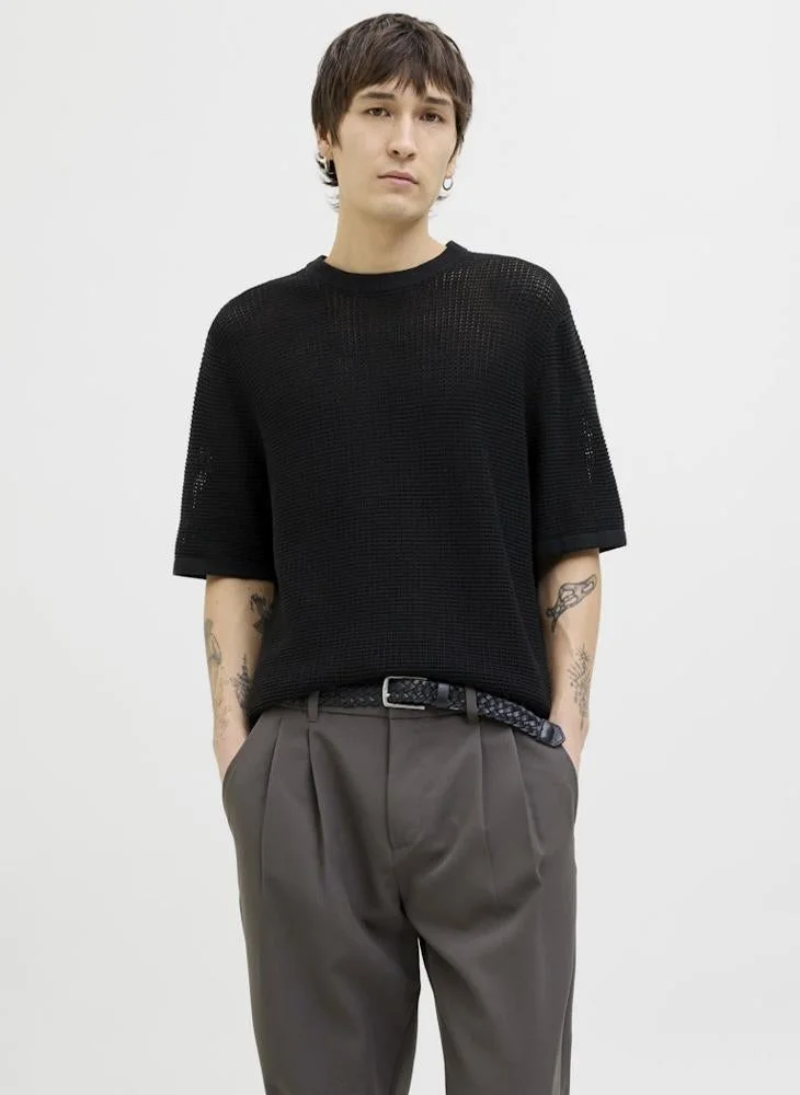 JACK & JONES Striped Knitted Regular Fit T-Shirt