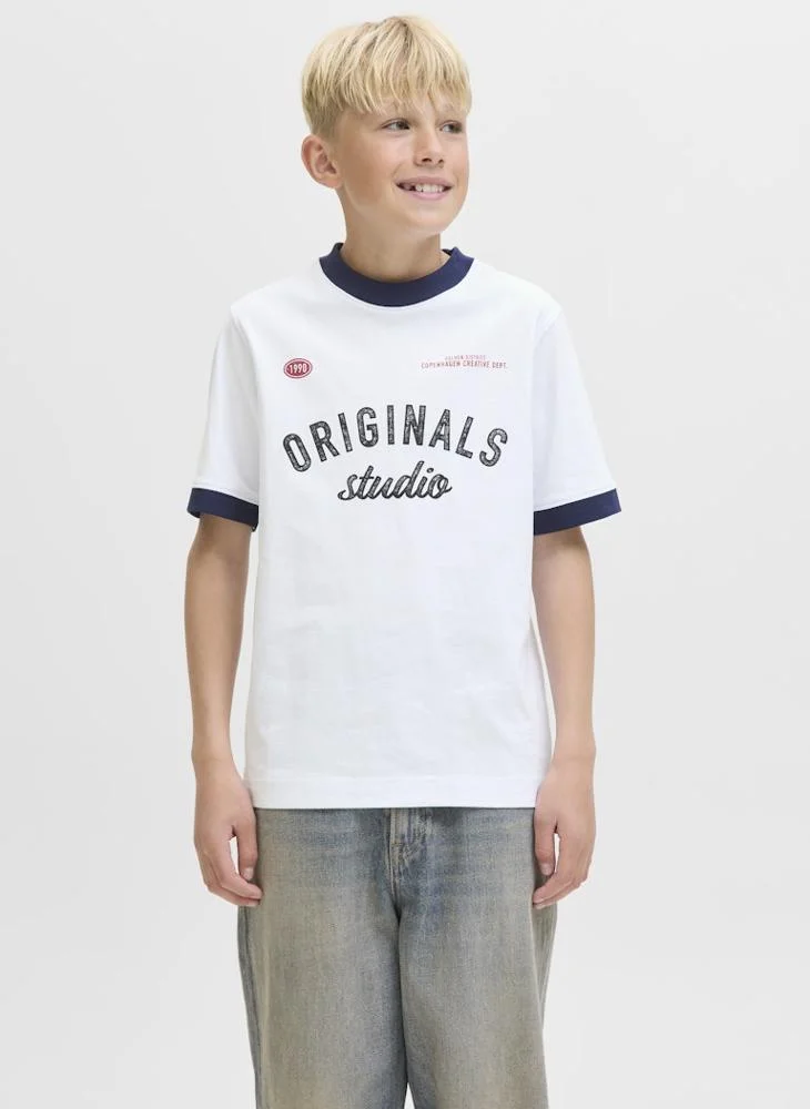 جاك وجونز جونيور Youth Printed Crew Neck T-Shirt
