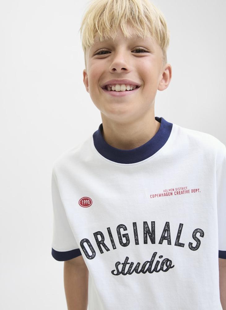 Jack & Jones Junior Youth Printed Crew Neck T-Shirt - Image 3