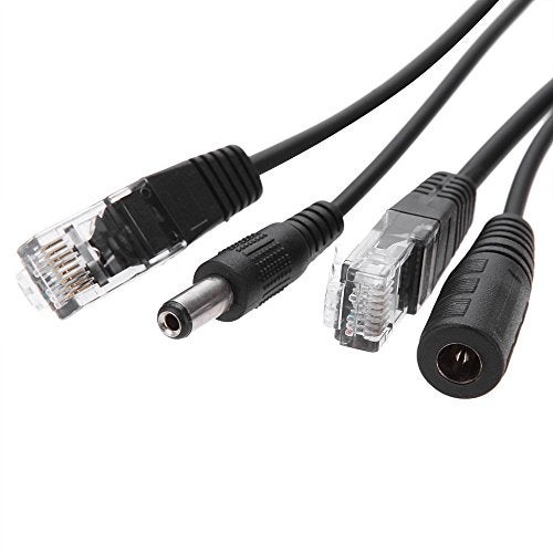 exgoofit 5 Pairs Passive PoE Injector and PoE Splitter Kit with 5.5x2.1 mm DC Connector RJ45 Power Over Ethernet - Image 3