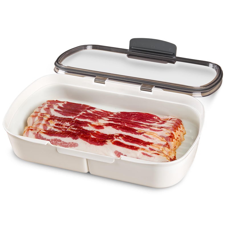 Progressive International Prepworks Deli ProKeeper Air Tight Silicone Sealed Food Storage Container with Clear Dry Erase Compatible Lid, 11.75 Inches Long - Image 1