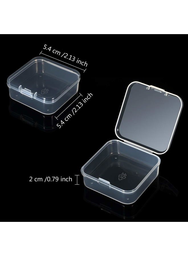 Jetec 6 Pieces Small Clear Plastic Bead Storage Containers with Hinged Lid for Collecting Small Objects, Jewellery (2.13 x 2.13 x 0.79 Inches) - Image 2