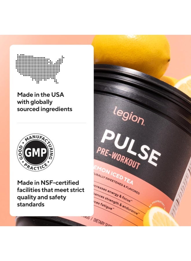 LEGION Pulse Pre Workout Pink Lemonade – Natural Pre-Workout for Energy, Focus, Pumps & Endurance | Creatine Free - Image 2