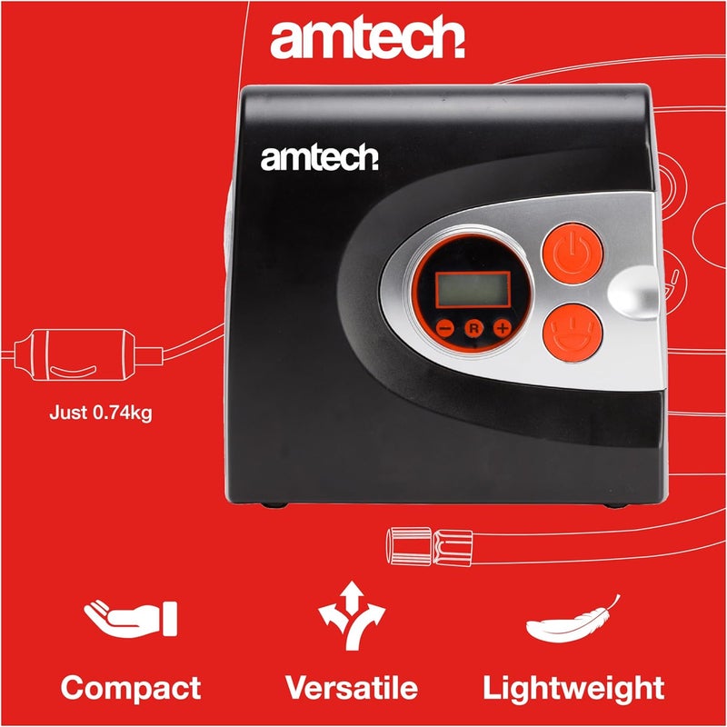 Amtech 12V Air Compressor Tyre Pump with LED Light - Image 4