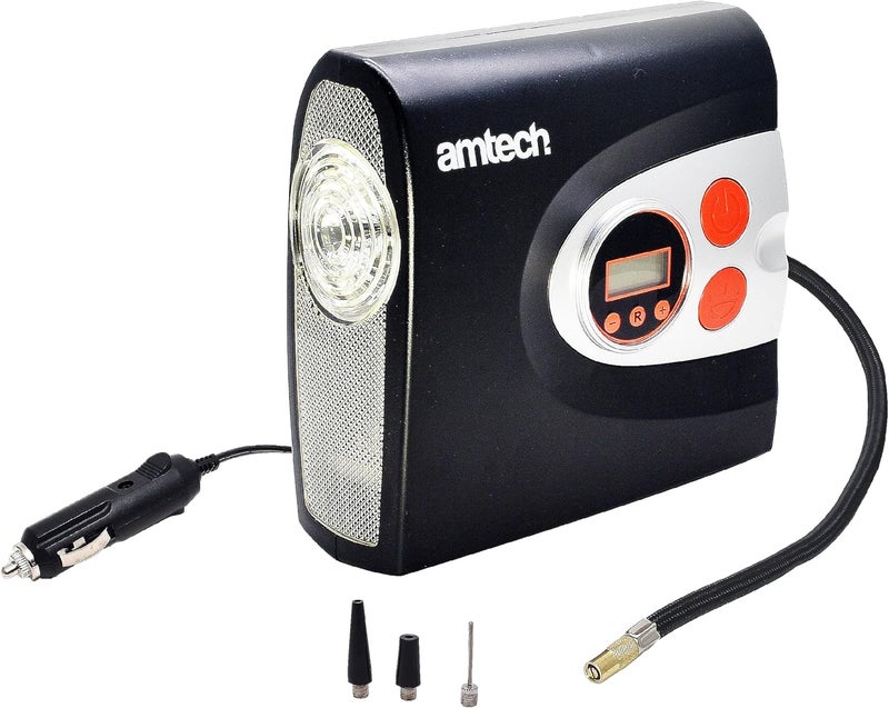 Amtech 12V Air Compressor Tyre Pump with LED Light - Image 1
