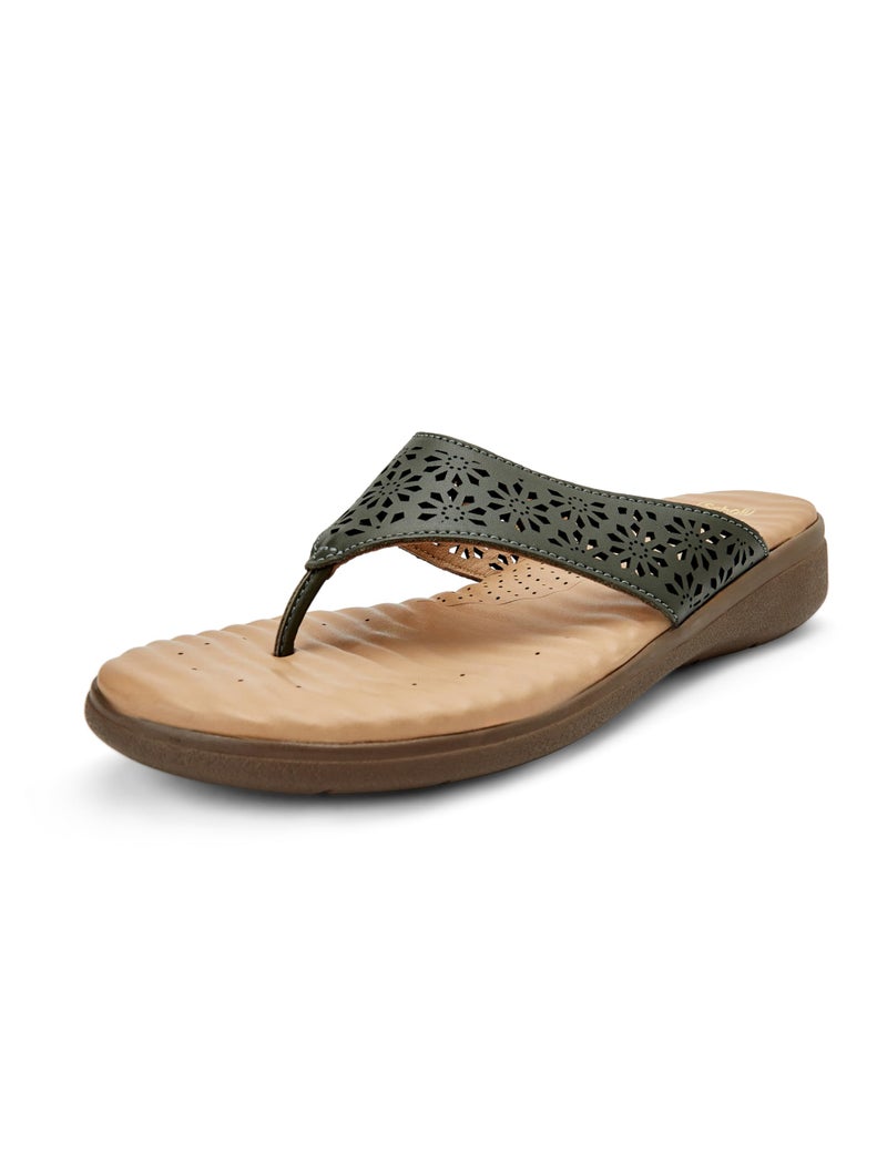 Scholl Flex Thong Women's Green Flat Thongs - 4 UK (6747908) - Image 1