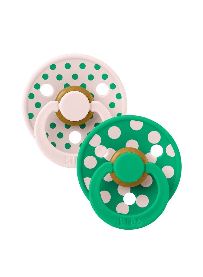 BIBS Pacifier Studio Colour 2 PACK Polka Latex Size 1 Petal/Cactus - Image 2