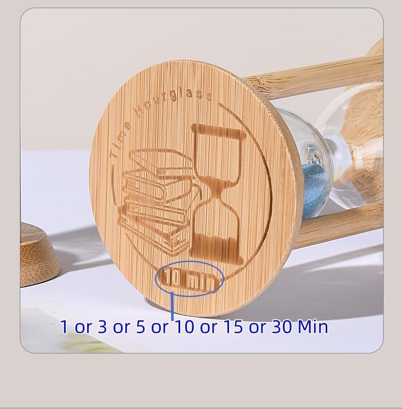 KASTWAVE Toothbrush Timer for Kids, Mini Wooden Sand Timers, 1 Minute Colorful Sandglass Timer for Toothbrush Games Classroom Home Office Cooking, Blue - Image 4
