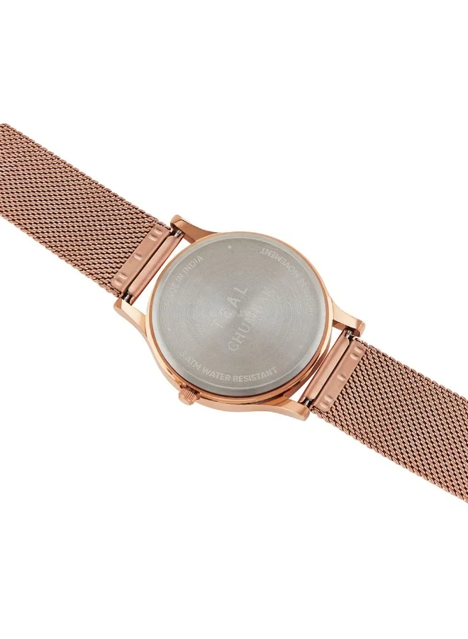 Chumbak TEAL BY CHUMBAK Bohemian Leaves Women's Wrist Watch with Metal Mesh Strap