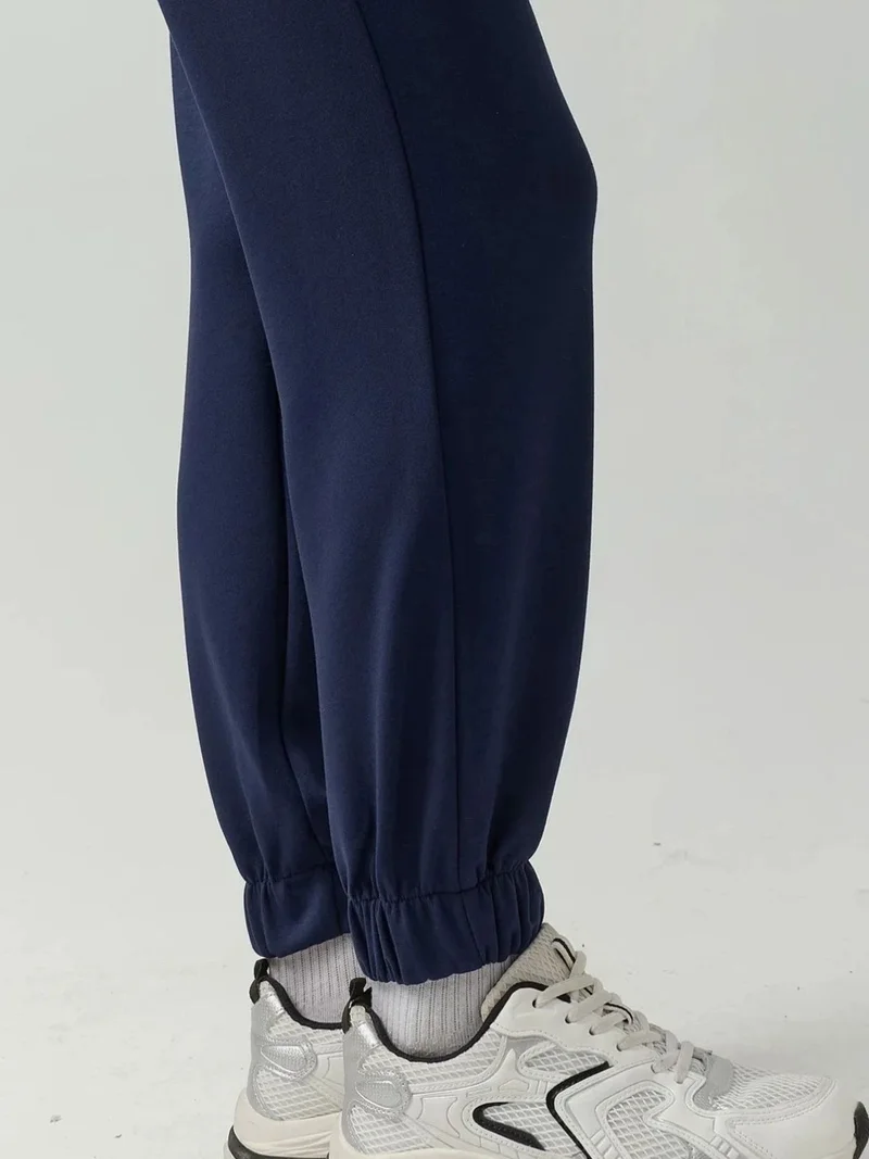 Hiccup Navy Blue Elastic Waist Modal Touch Jogger Pants for Women | Best Price UAE