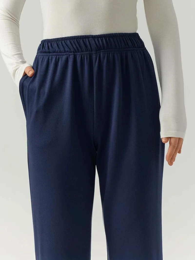 Hiccup Navy Blue Elastic Waist Modal Touch Jogger Pants for Women | Best Price UAE