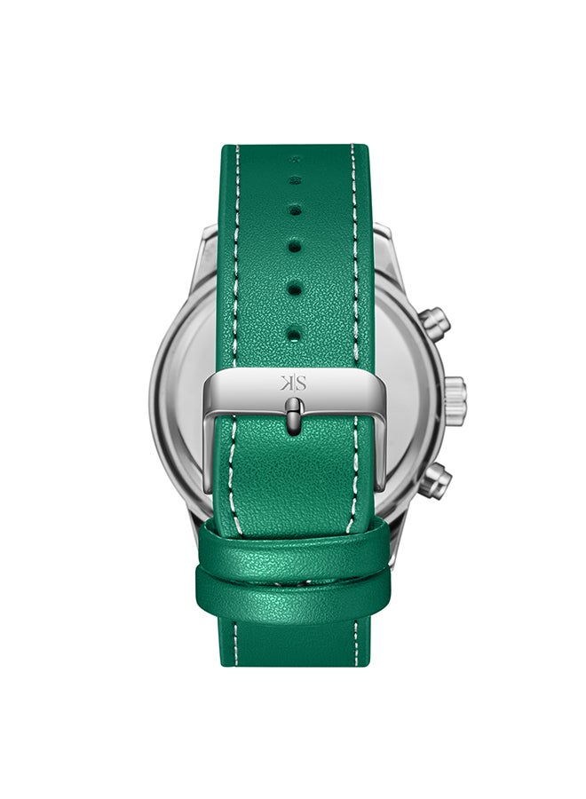 KENNETH SCOTT Men's Leather  Analog Watch K24121-SLHHG - 50 mm  - Image 2