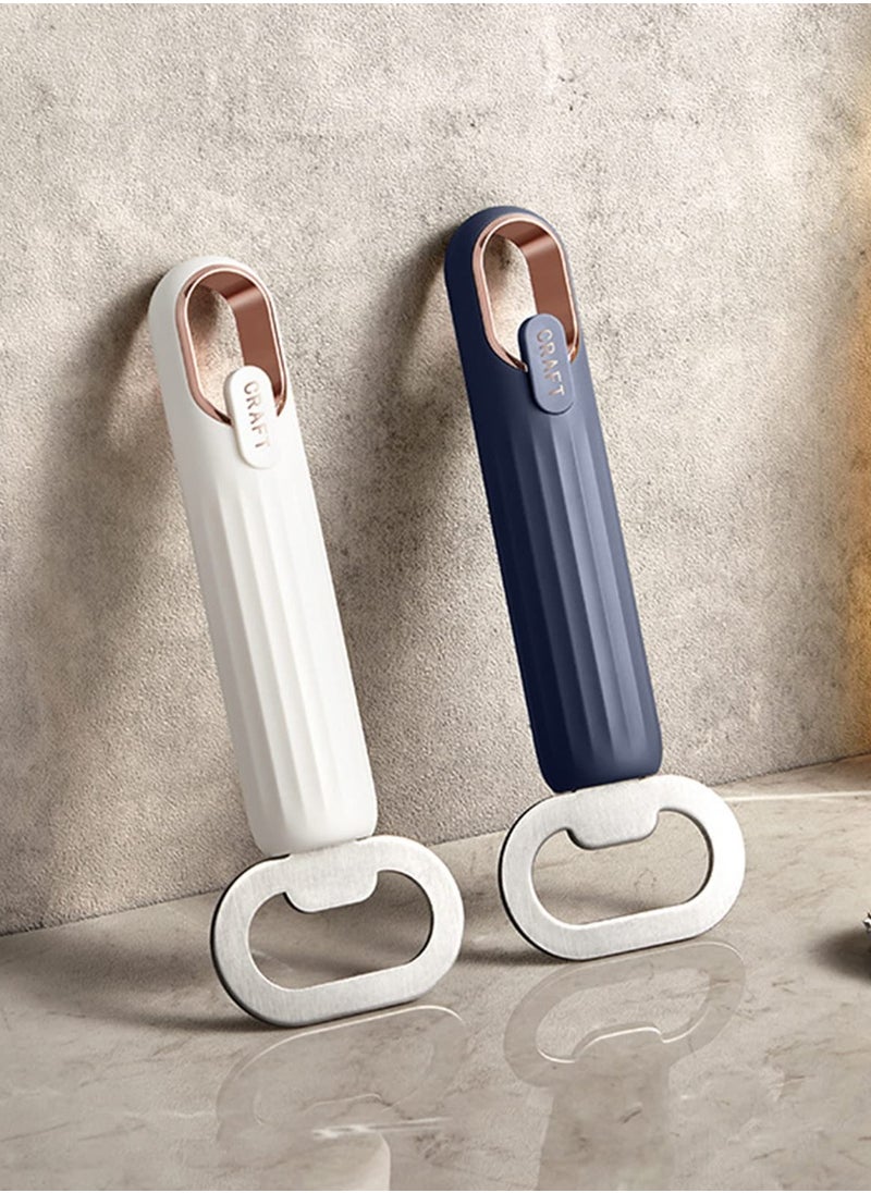 SYOSI - Bottle Opener Ergonomic Handle Stainless Steel Wall mounted Can Opener 2Pcs Beer Bottle Openers Opener Can Tapper for Home Kitchen Bar Mini Bottle Opener for Daily Use and Gift White blue - Image 1