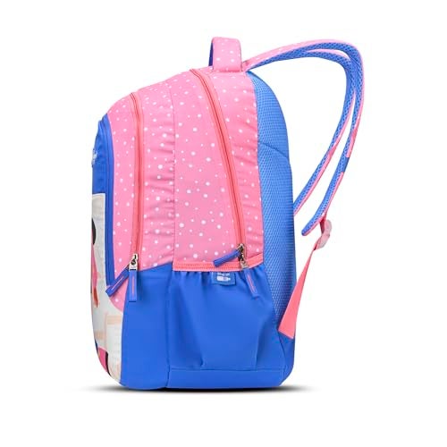 Skybags Blossom Pink Blue 36L School Bag for Girls, Backpack for Kids & Women with 3 Compartments, Bottle Holders & Air Mesh Back | Trendy Backpack for School - Image 3