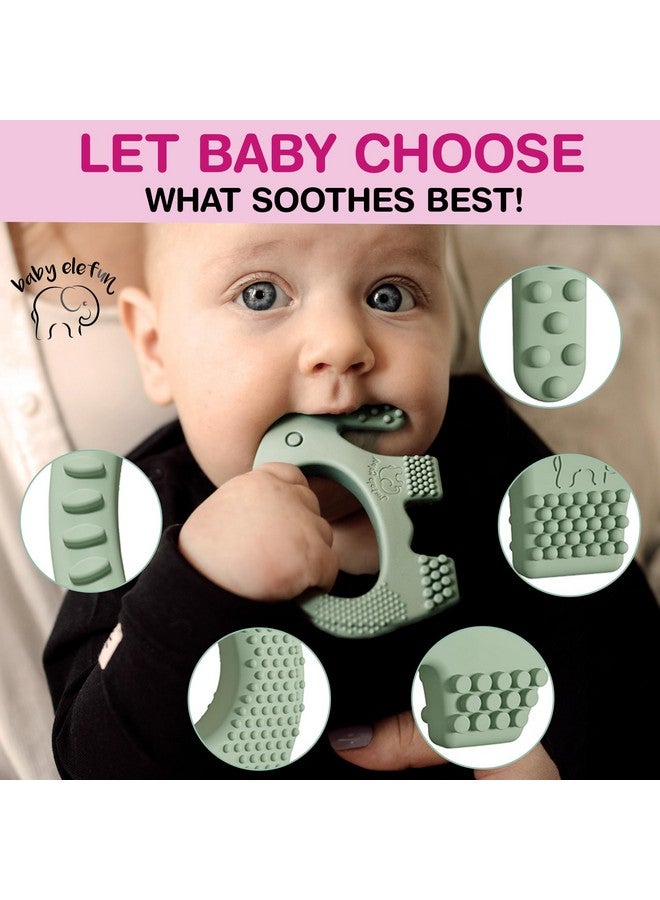 baby elefun ألعاب التسنين للأطفال من عمر 0 إلى 6 أشهر - عضاضة ذكية إليفان 5X لتخفيف الألم - حلقة عضاضة سيليكون للأطفال بدون تأخير في النمو - لعبة مضغ لطيفة كهدية استحمام للأطفال - Image 2