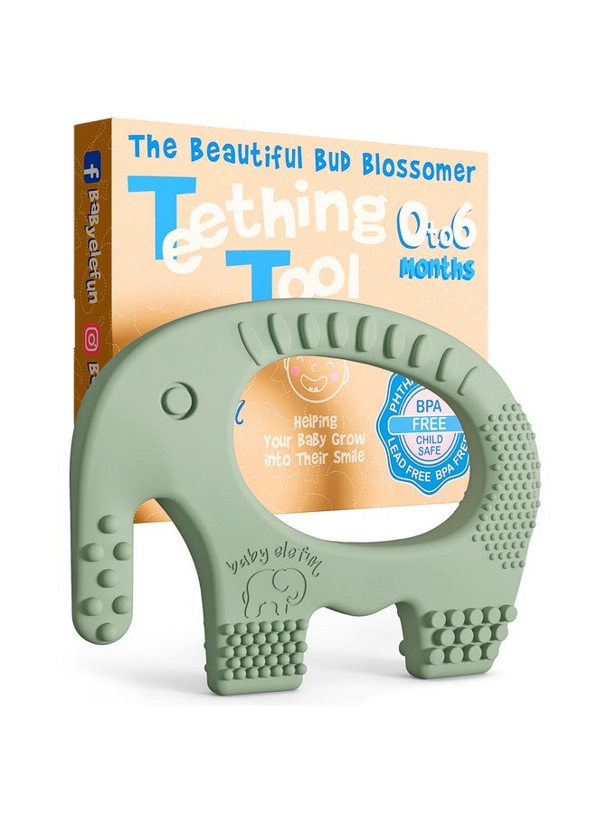 baby elefun ألعاب التسنين للأطفال من عمر 0 إلى 6 أشهر - عضاضة ذكية إليفان 5X لتخفيف الألم - حلقة عضاضة سيليكون للأطفال بدون تأخير في النمو - لعبة مضغ لطيفة كهدية استحمام للأطفال - Image 1