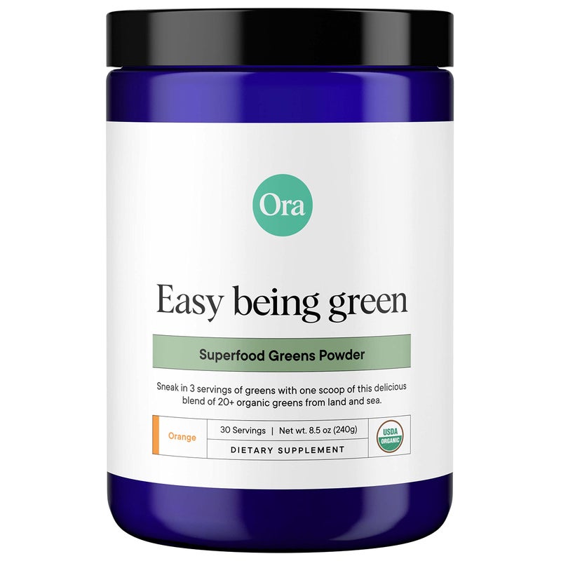 Ora Organic Greens Powder - Vegan, Gluten-Free, Organic Super Greens Drink for Energy and Detox | Antioxidants & Adaptogenic Herbs | 20+ Superfood Greens Blend - Citrus Flavor, 30 Servings - Image 1