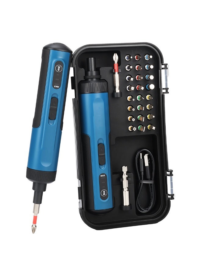 【مُحسّن】 مفك مسمار كهربائي لاسلكي مع مجموعة 28 قطع من الملحقات، شحن سريع عبر USB-C بجهد 3.6 فولت، عزم دوران بـ 6 سرعات (0.15-7 نيوتن·متر)، إضاءة LED خالية من الظل، مفك طاقة شامل في جهاز واحد للتركيب المنزلي، العمل الكهربائي وتشغيل الأشياء بنفسك، مثالي لإصلاح الأثاث، أقفال الأبواب، الألعاب والكمبيوترات - Image 1