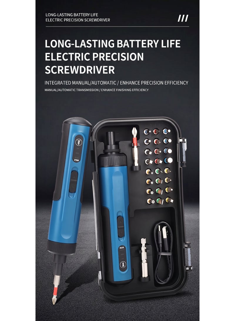 【مُحسّن】 مفك مسمار كهربائي لاسلكي مع مجموعة 28 قطع من الملحقات، شحن سريع عبر USB-C بجهد 3.6 فولت، عزم دوران بـ 6 سرعات (0.15-7 نيوتن·متر)، إضاءة LED خالية من الظل، مفك طاقة شامل في جهاز واحد للتركيب المنزلي، العمل الكهربائي وتشغيل الأشياء بنفسك، مثالي لإصلاح الأثاث، أقفال الأبواب، الألعاب والكمبيوترات - Image 4