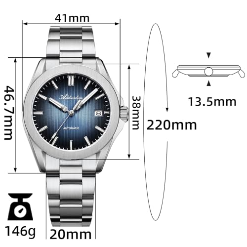 ADDIESDIVE NH35 Automatic Dress Watch for Men Sunray Dial 200M Waterproof Sapphire Glass Luminous Minimalist Fashion Simple Men Wrist Watches - Image 3