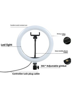General 12inch Live Broadcast Fill Light Anchor Room Portable Desktop Full Set Of Bracket Mobile Phone Led Ring Lighting-Specifications:12inch Fill Light+ 1.7m Bracket Set  - Image 5
