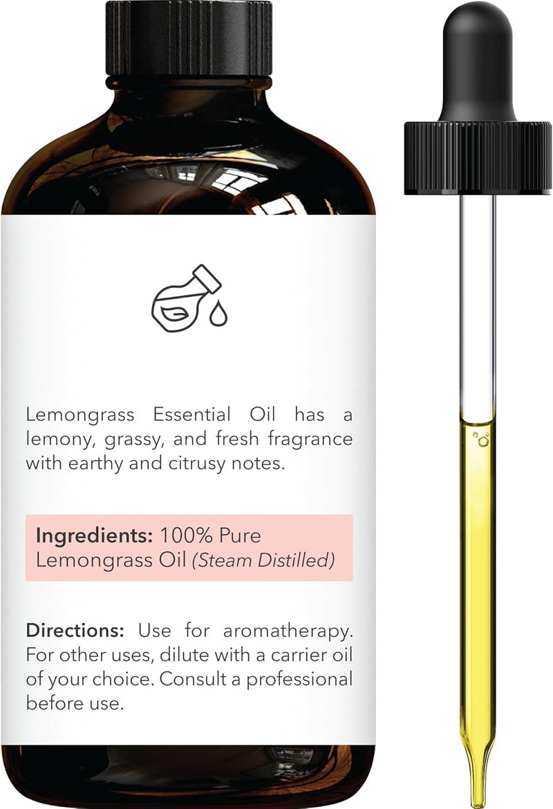 Brooklyn Botany Lemongrass Essential Oil - Huge 4 Fl Oz - 100% Pure and Natural - Premium Grade with Dropper - for Aromatherapy and Diffuser - Image 3