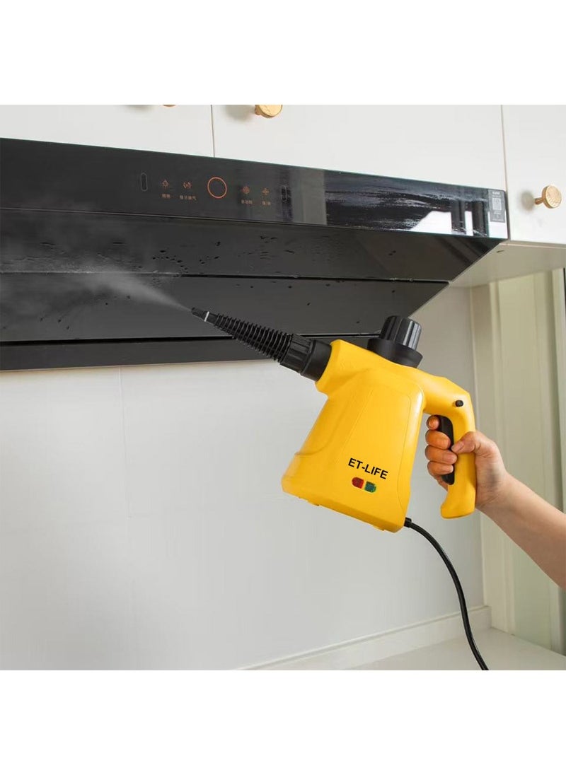 Handheld Steam Cleaner, 1000W Steamer for Cleaning, Multipurpose Portable Steam Cleaners for Home Use with Safety Lock and 9 Accessory Kit to Remove Grime, Grease and More, Save Time and Effort