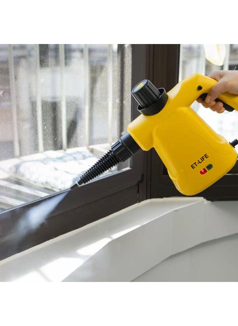 Handheld Steam Cleaner, 1000W Steamer for Cleaning, Multipurpose Portable Steam Cleaners for Home Use with Safety Lock and 9 Accessory Kit to Remove Grime, Grease and More, Save Time and Effort