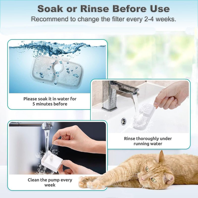 OUPUSES 16 Pack Cat Water Fountain Replacement Filter for Petlibro Dockstream Cat Water Fountain(PLWF005/PLWF115/PLWF105, Pet Water Fountain Filter with Replacement Pre-Filter Pump Sponges(16+16) - Image 5