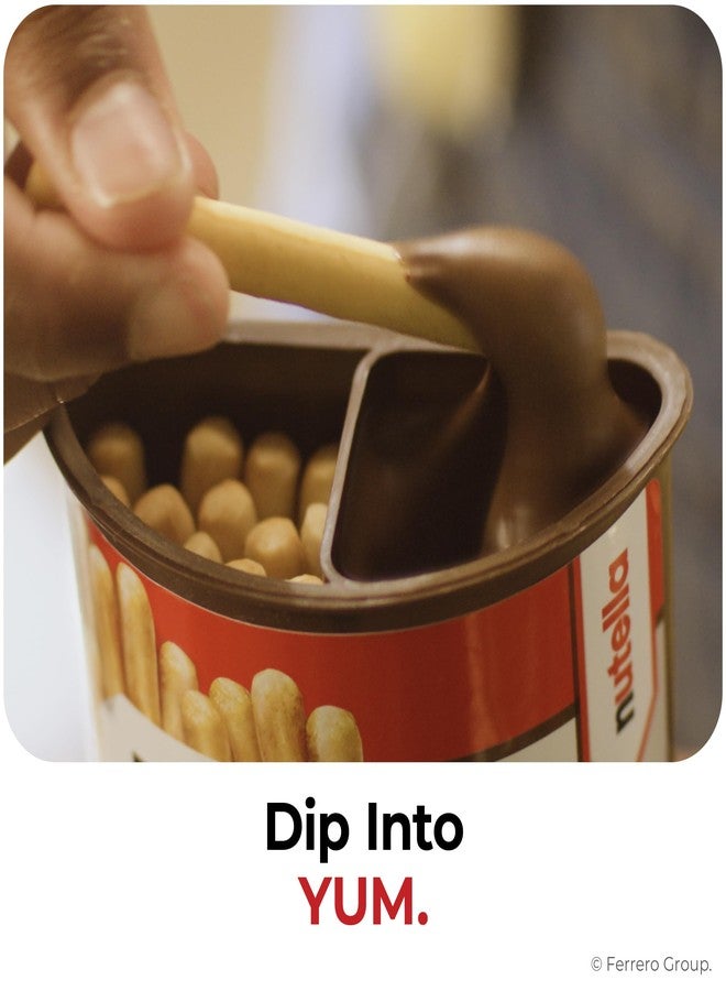 Nutella نوتيلا واذهب! كريمة الشوكولاتة والبندق مع الكاكاو + أعواد الخبز، 10 عبوات خفيفة، 1.8 أونصة لكل منها - Image 3