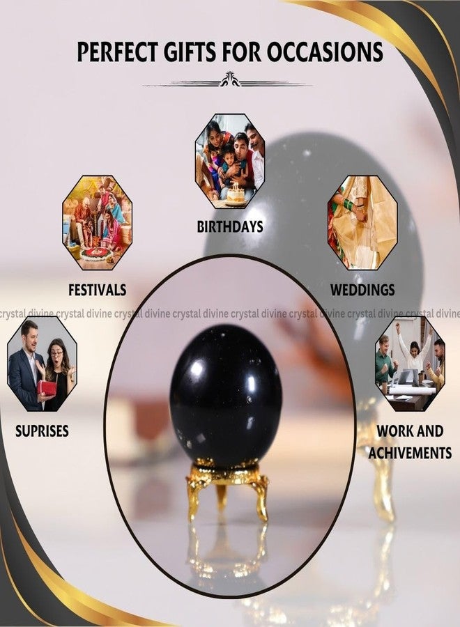 Crystal Divine Black Tourmaline Crystal Sphere Ball Crystal Showpieces for Home Decor Table Decor Items & Decorative Items Crystal Stones Astro Sphere Crystal Ball Gemstone Spheres Feng Shui Items - Image 4